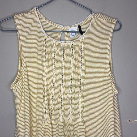 Anthropologie | Akemi & Kin Yellow/White Striped Flowy Tank Top Size Medium - Picture 4 of 8